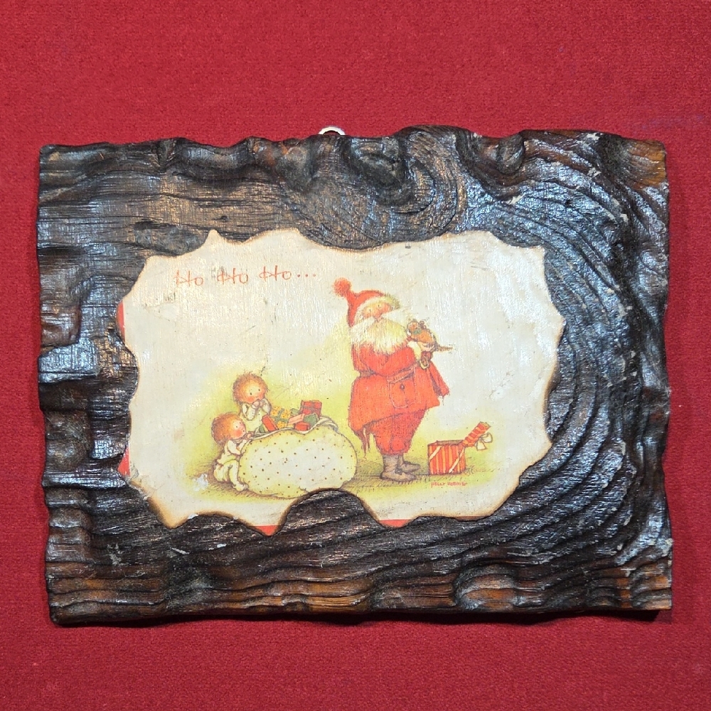 Rustic Santa Claus Holiday Plaque